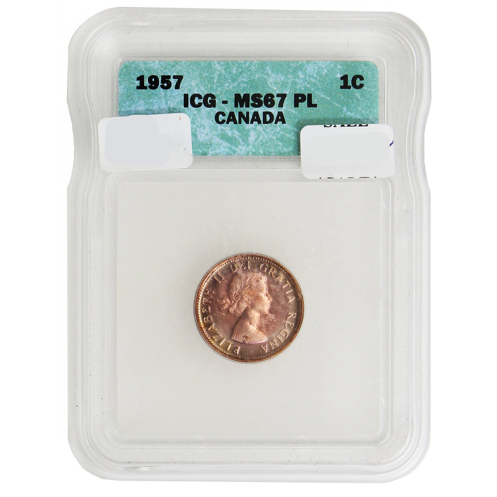 1957 Canada 1-cent ICQ Cert MS-67 PL