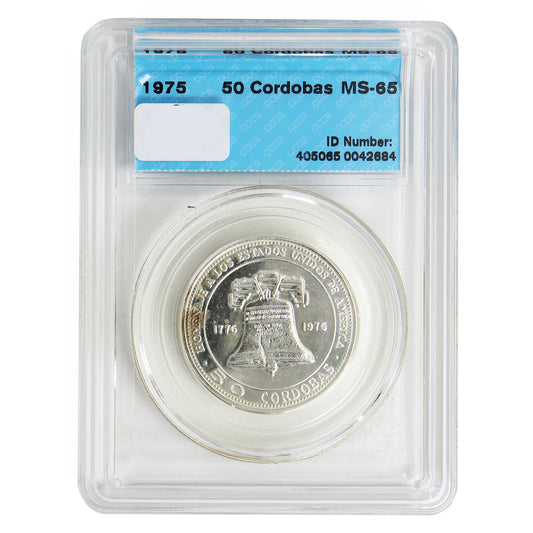 Nicaragua 1975 50 Cordobas CCCS Certified MS65