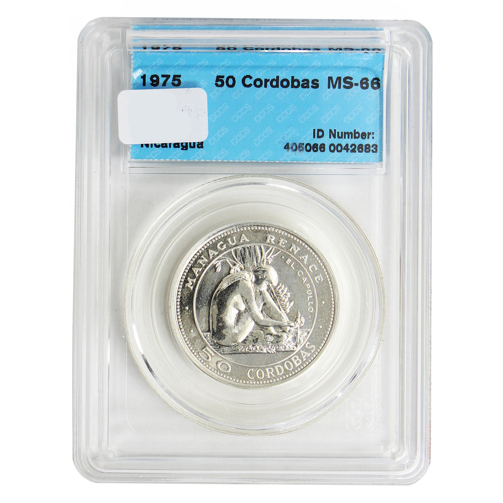 Nicaragua 1975 50 Cordobas CCCS Certified MS66