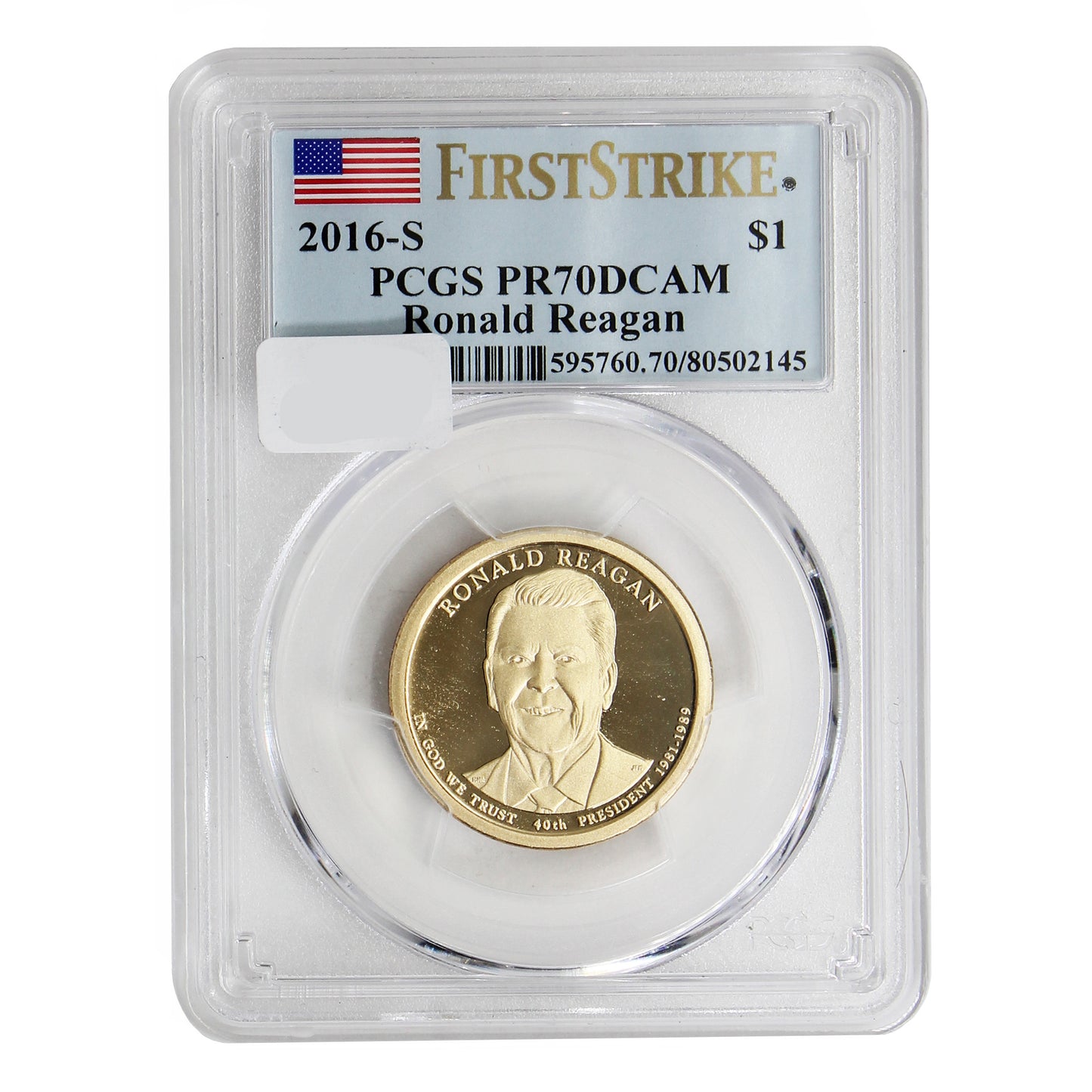 2016-S USA Presidential Dollar - Ronald Reagan PCGS Certified PR-70