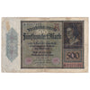 Germany 1922 500 Marks, Pick #73 , VG (Tears)
