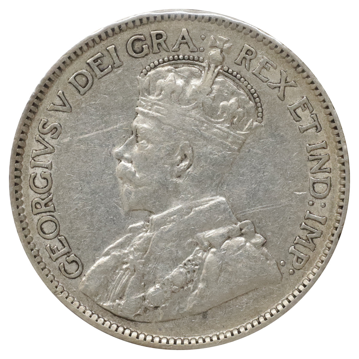 1914 Canada 25-cents VF-EF (VF30) Scratched, marks, or impaired