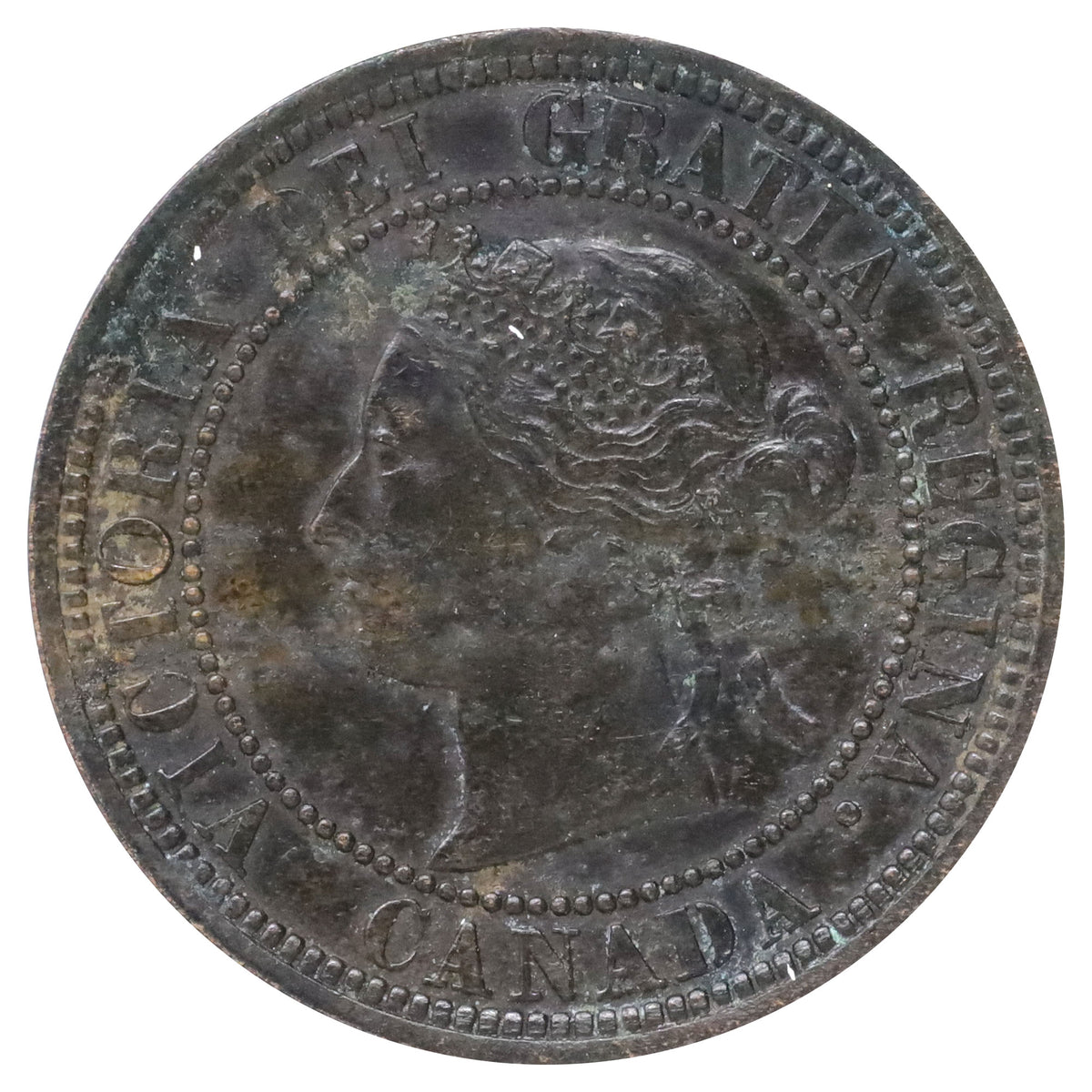 1881H Obv. 1 Canada 1-cent Extra Fine (EF40) Scratched, marks, or impaired