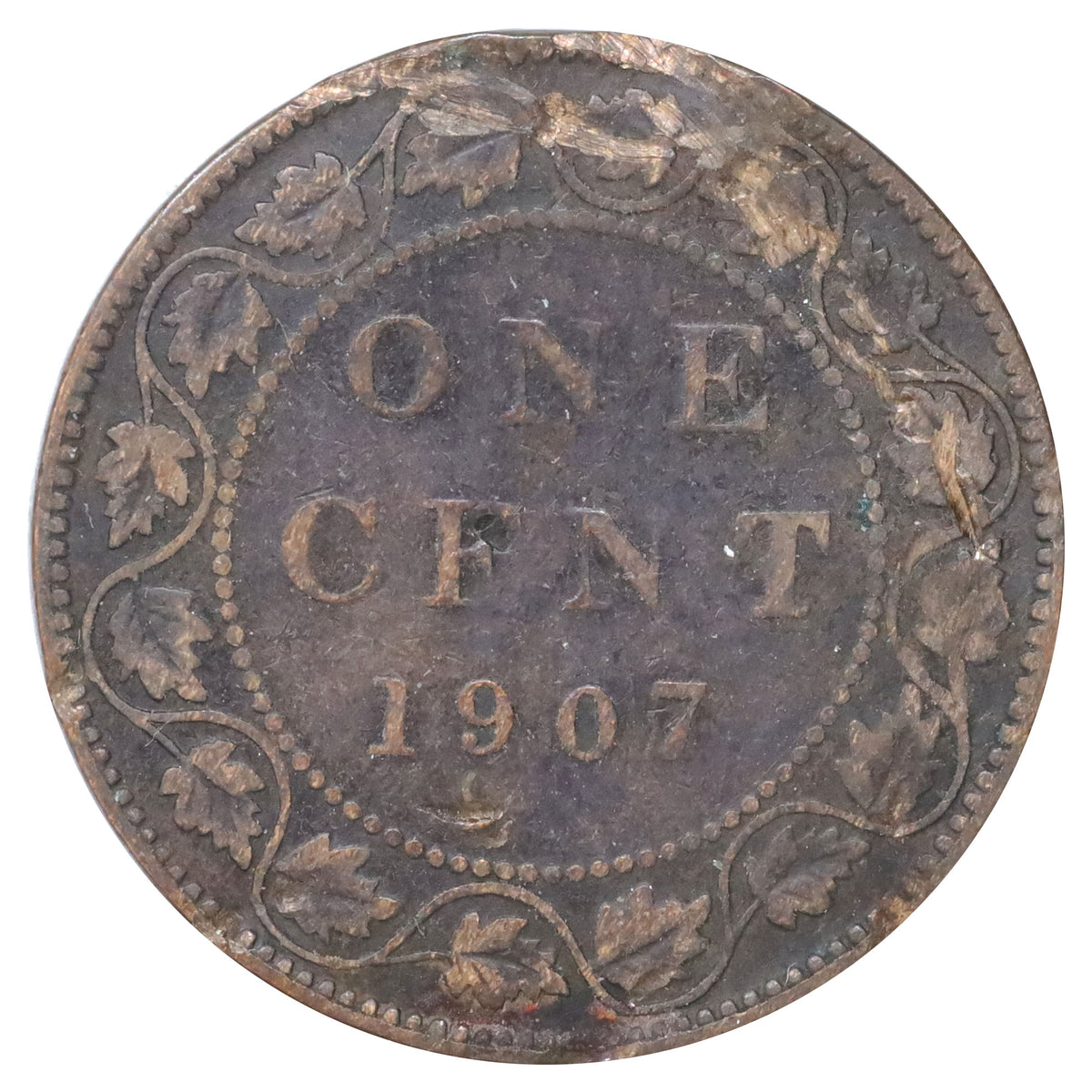1907H Canada 1-cent G-VG (G6) Scratched, marks, or impaired