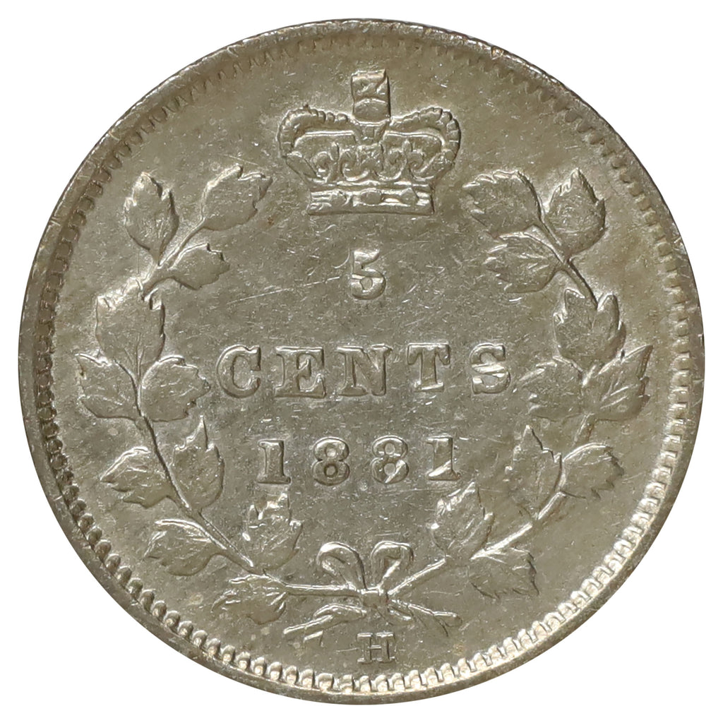 1881H Canada 5-cents Extra Fine (EF40) Scratched, marks, or impaired