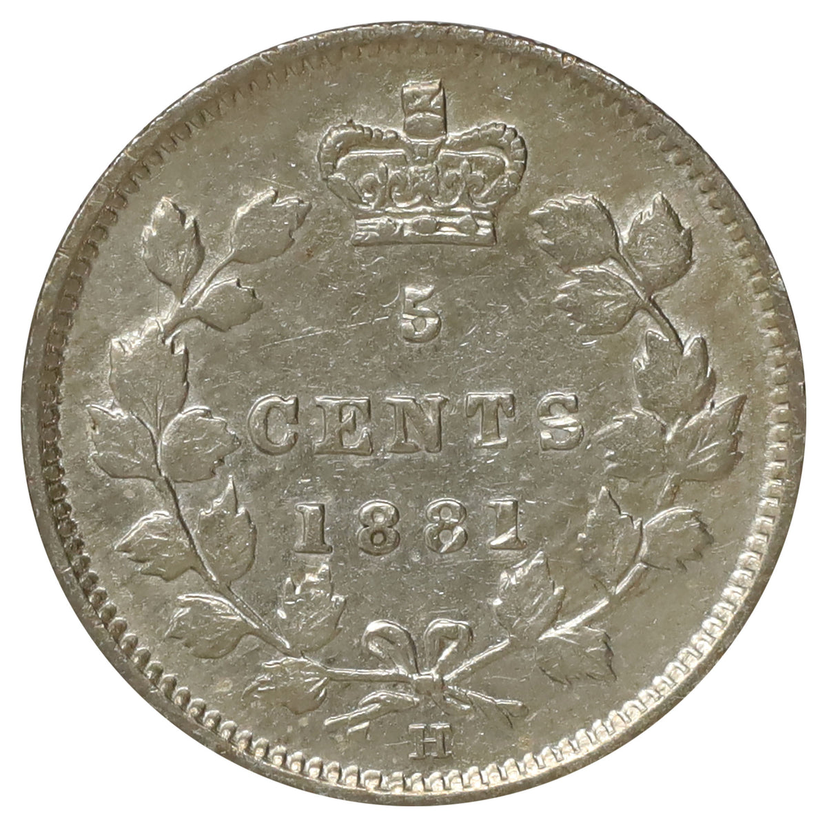 1881H Canada 5-cents Extra Fine (EF40) Scratched, marks, or impaired