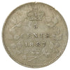 1887 Canada 5-cents Extra Fine (EF40) Scratched, marks, or impaired