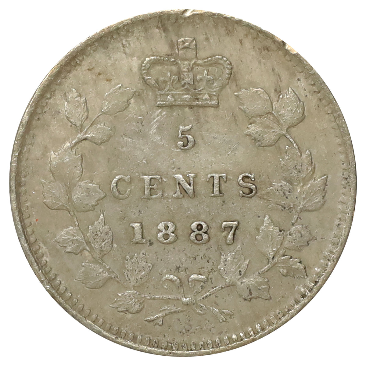1887 Canada 5-cents Extra Fine (EF40) Scratched, marks, or impaired