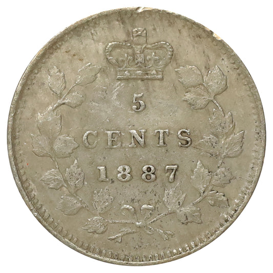 1887 Canada 5-cents Extra Fine (EF40) Scratched, marks, or impaired