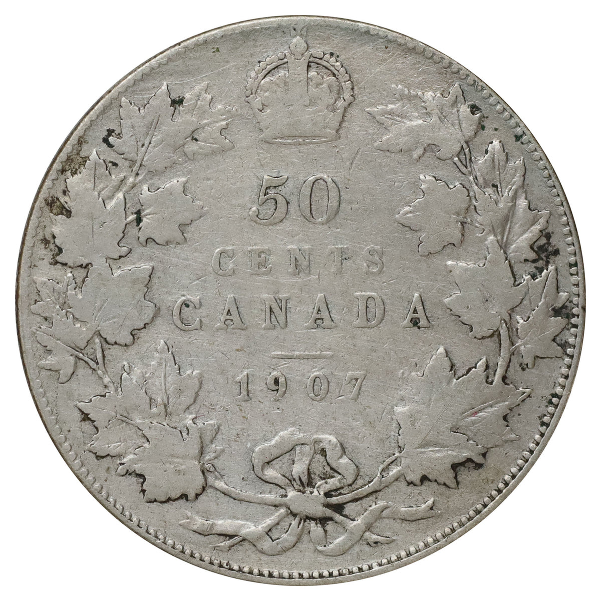 1907 Canada 50-cents Fine (F12) Scratched, marks, or impaired