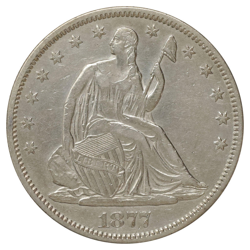 1877 S USA Half Dollar Extra Fine (EF40) Scratched, marks, or impaired