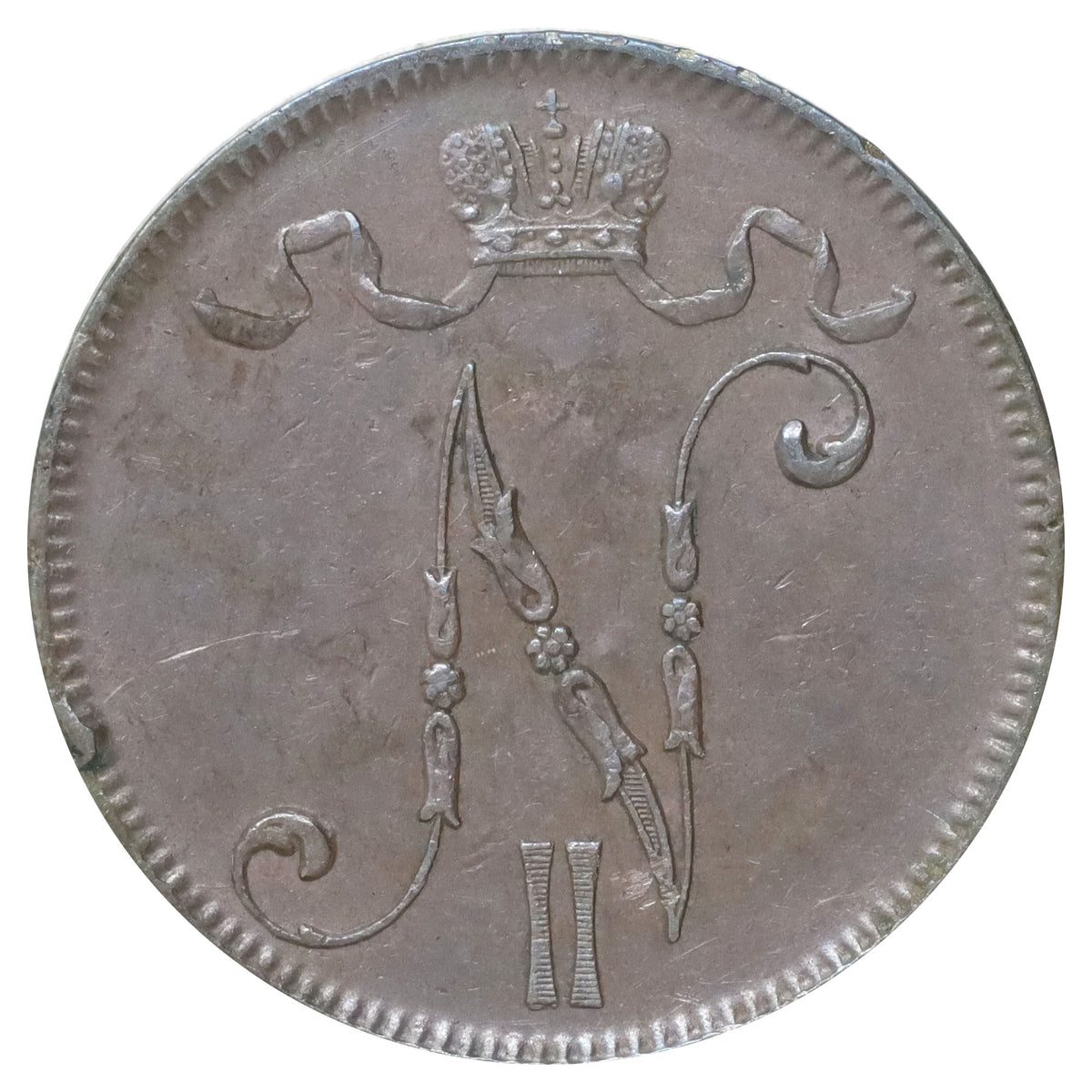 Finland 1899 5 Pennia Uncirculated (MS60) Scratched