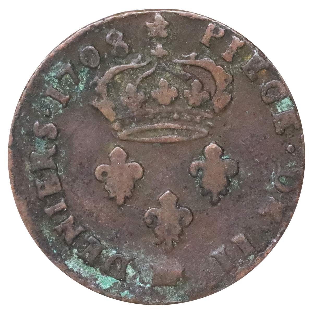 France 1708 BB Louis XIV 2 Deniers (DOD)