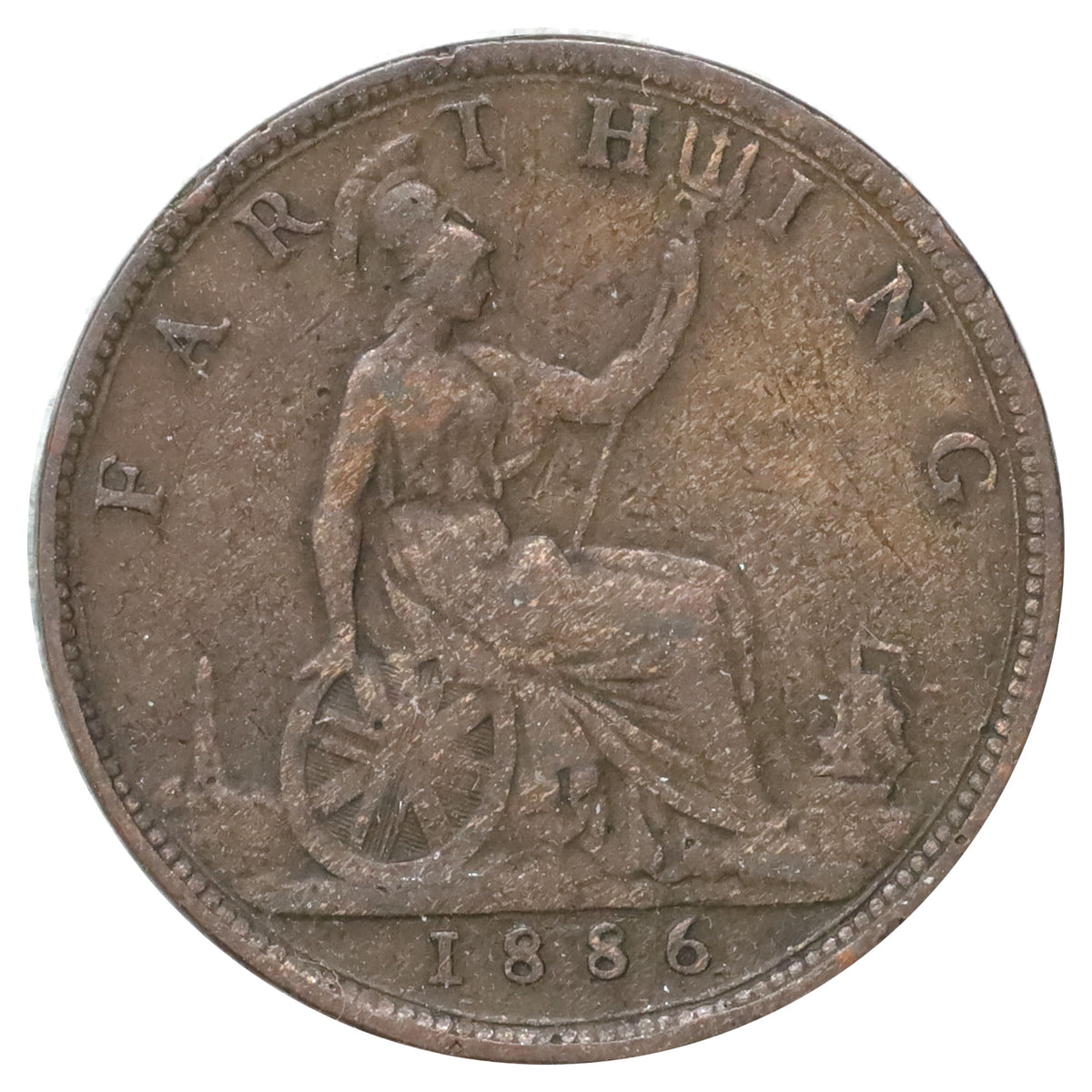 Great Britain 1886 Farthing F-VF (F15) DOD