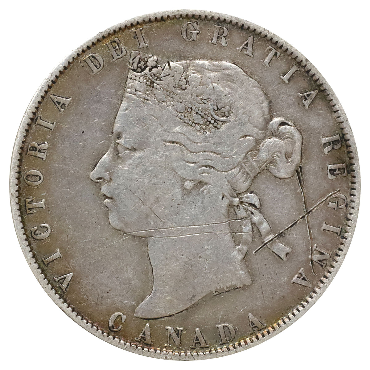 1887 Canada Love Token on 50-Cent Coin