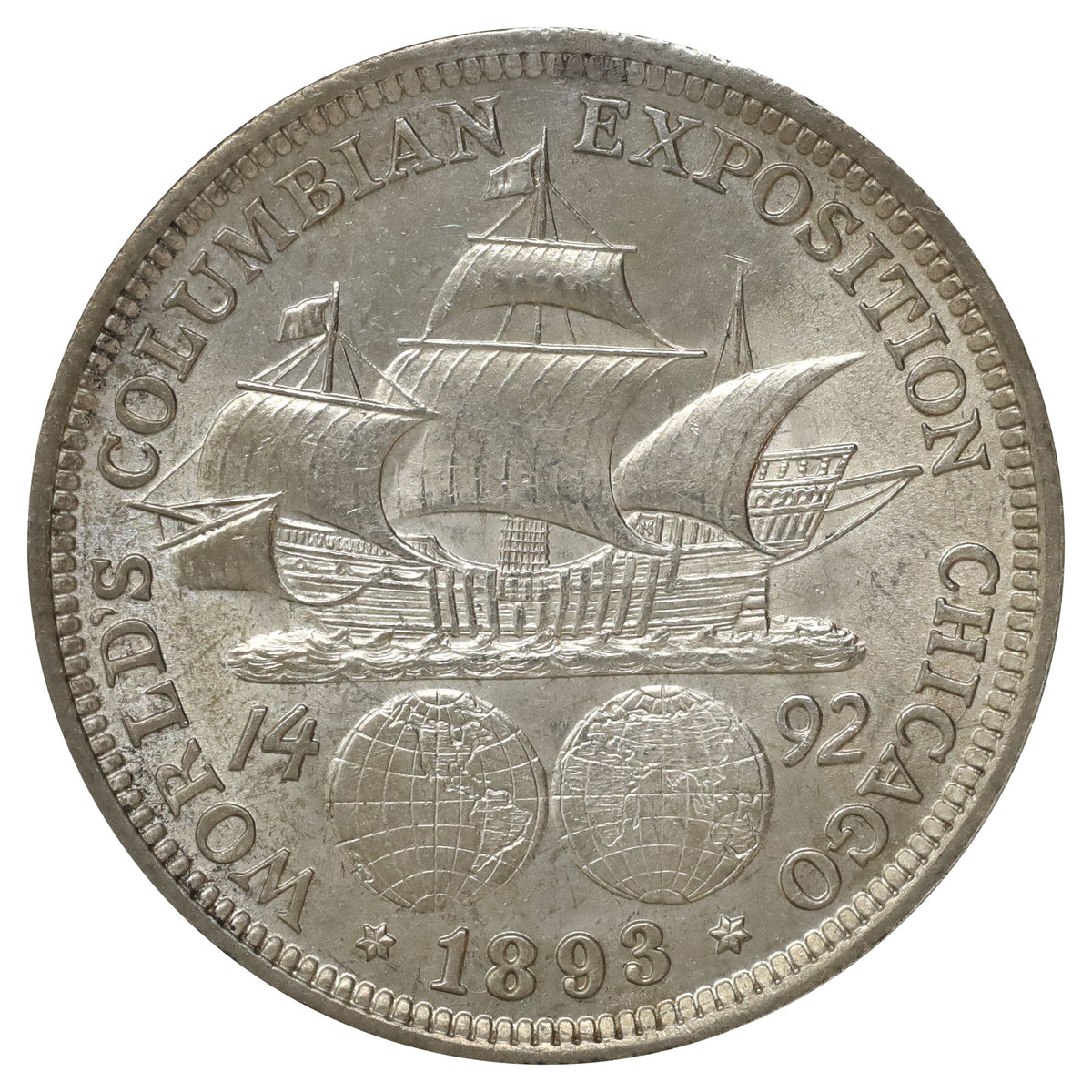 1893 USA Chicago World's Fair Columbian Half Dollar Token Choice BU (MS64) Spots