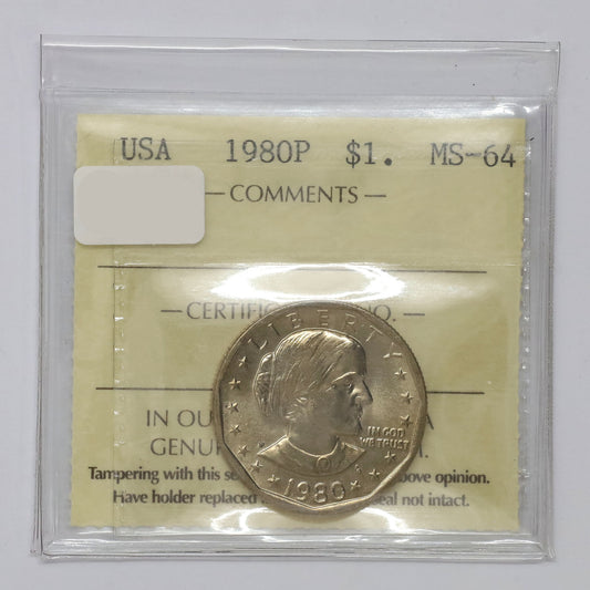 1980 P Susan B. Anthony USA Dollar ICCS Certified MS64 (DOD)