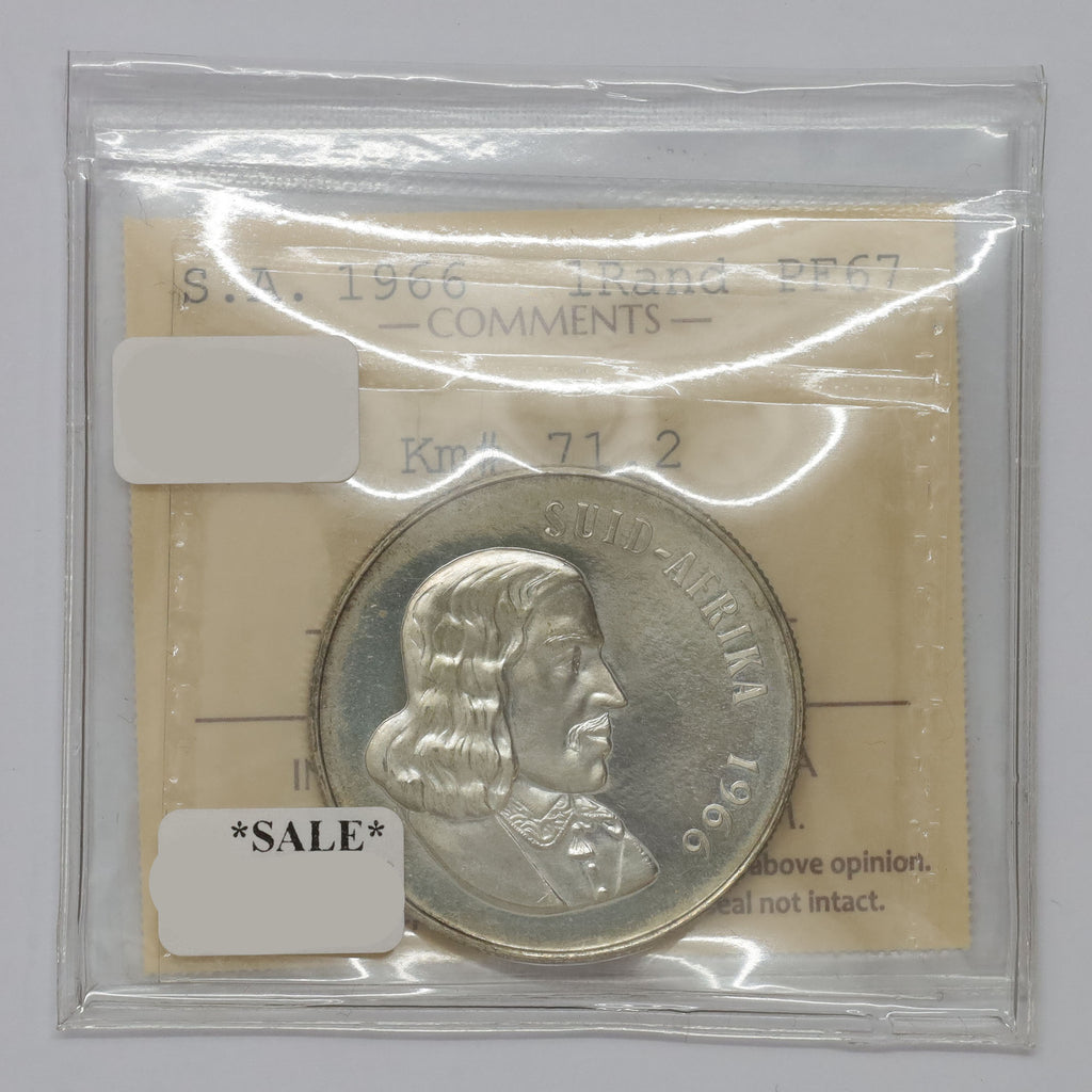 South Africa 1966 1 Rand ICCS Certified PF67 (DOD)