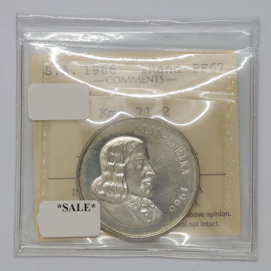 South Africa 1966 1 Rand ICCS Certified PF67 (DOD)