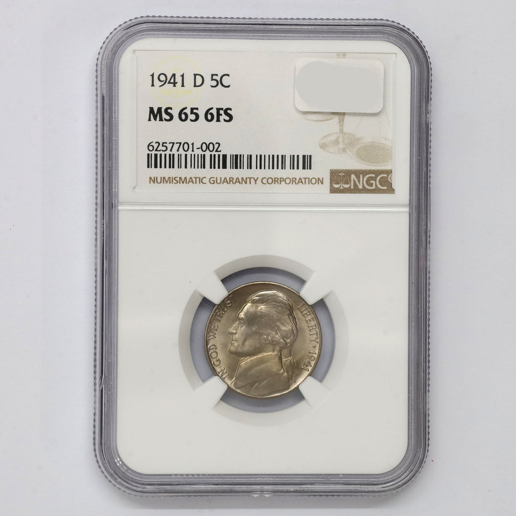 1941 D USA Nickel NGC Certified MS65 6FS (DOD)