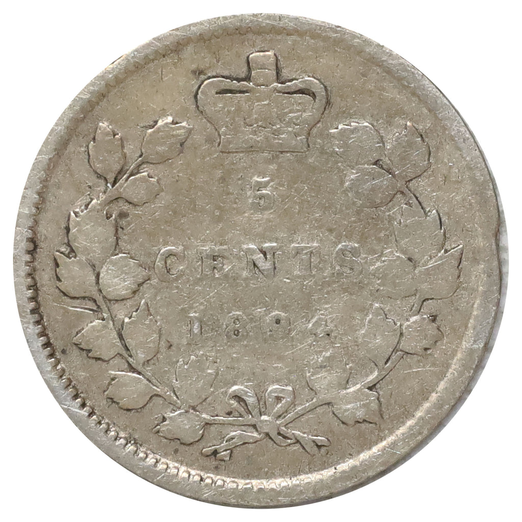 1894 Canada 5-cents Good (G4) Scratched, cleaned, or impaired