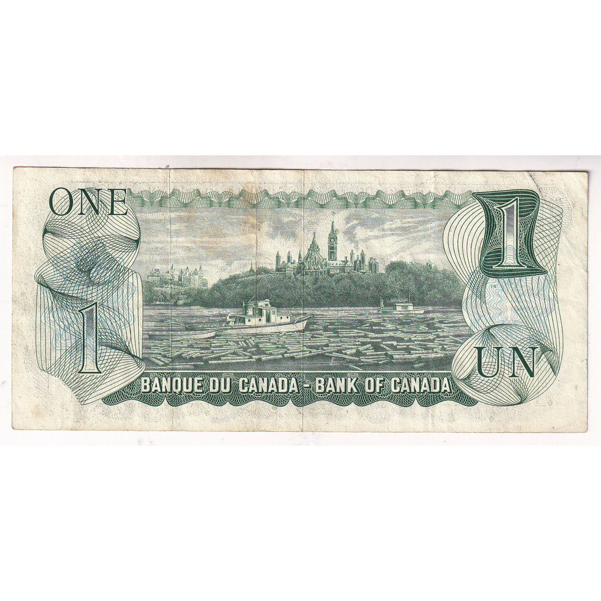 BC-46a 1973 Canada $1 Lawson-Bouey, PA, VF-EF (VF30) Tears, marks, or impaired