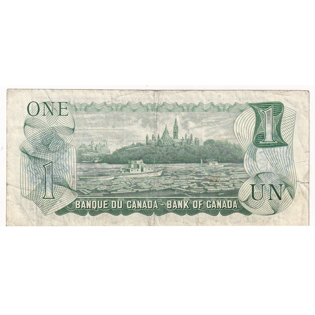 BC-46a 1973 Canada $1 Lawson-Bouey, Neat Number OU3777777, Circulated (DOP)