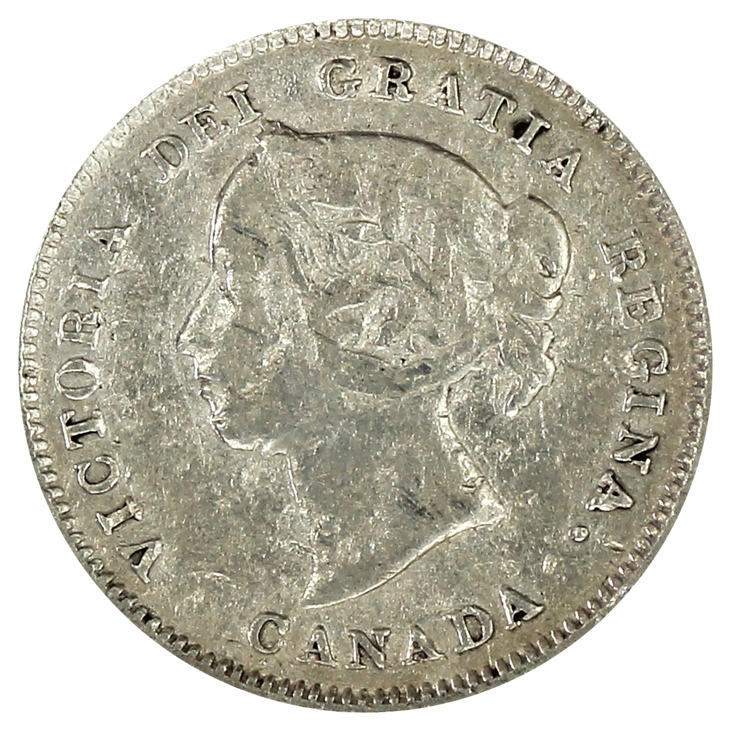 1888 Canada 5-cents F-VF (F15) Scratched, marks, or impaired
