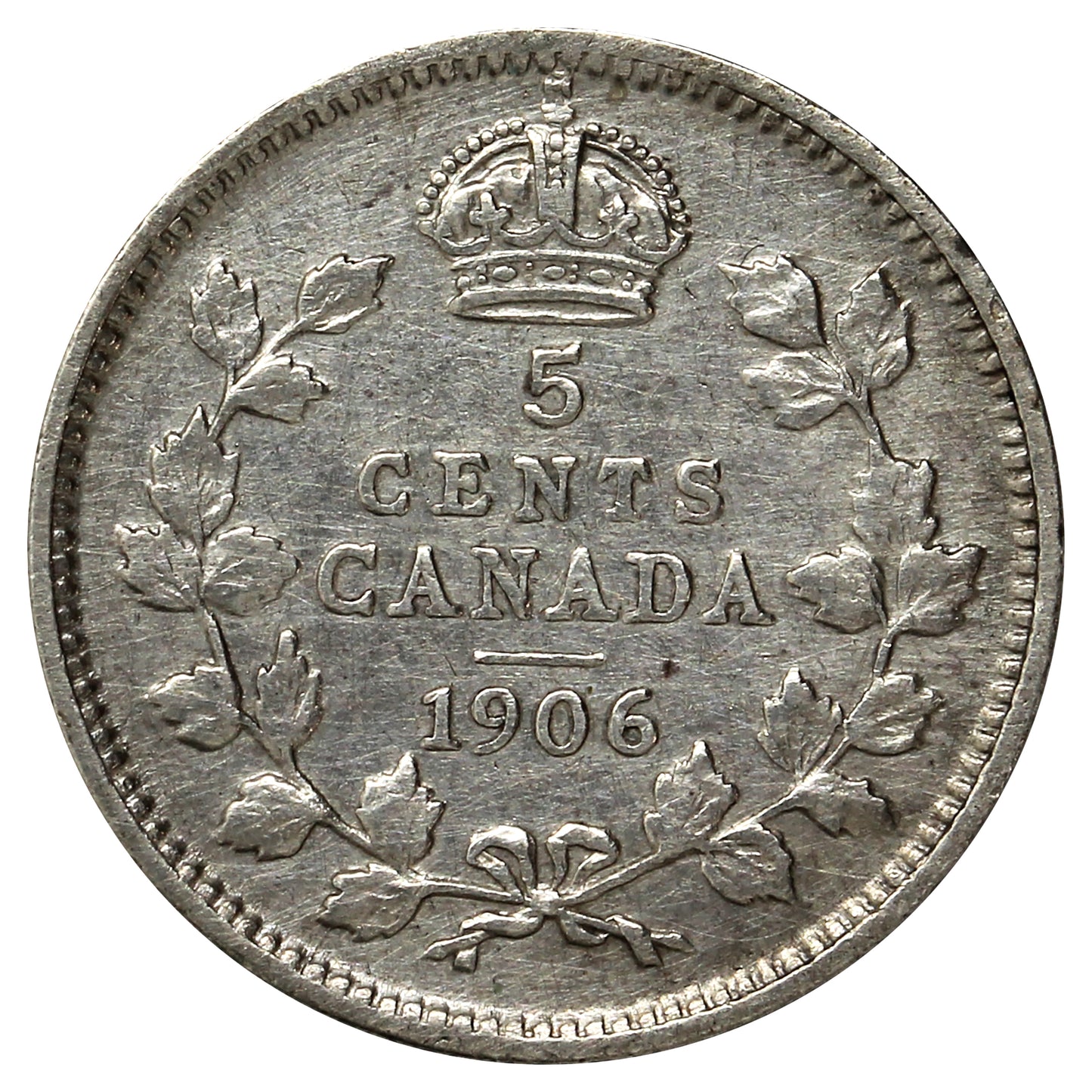 1906 Canada 5-cents VF-EF (VF30) Scratched, marks, or impaired