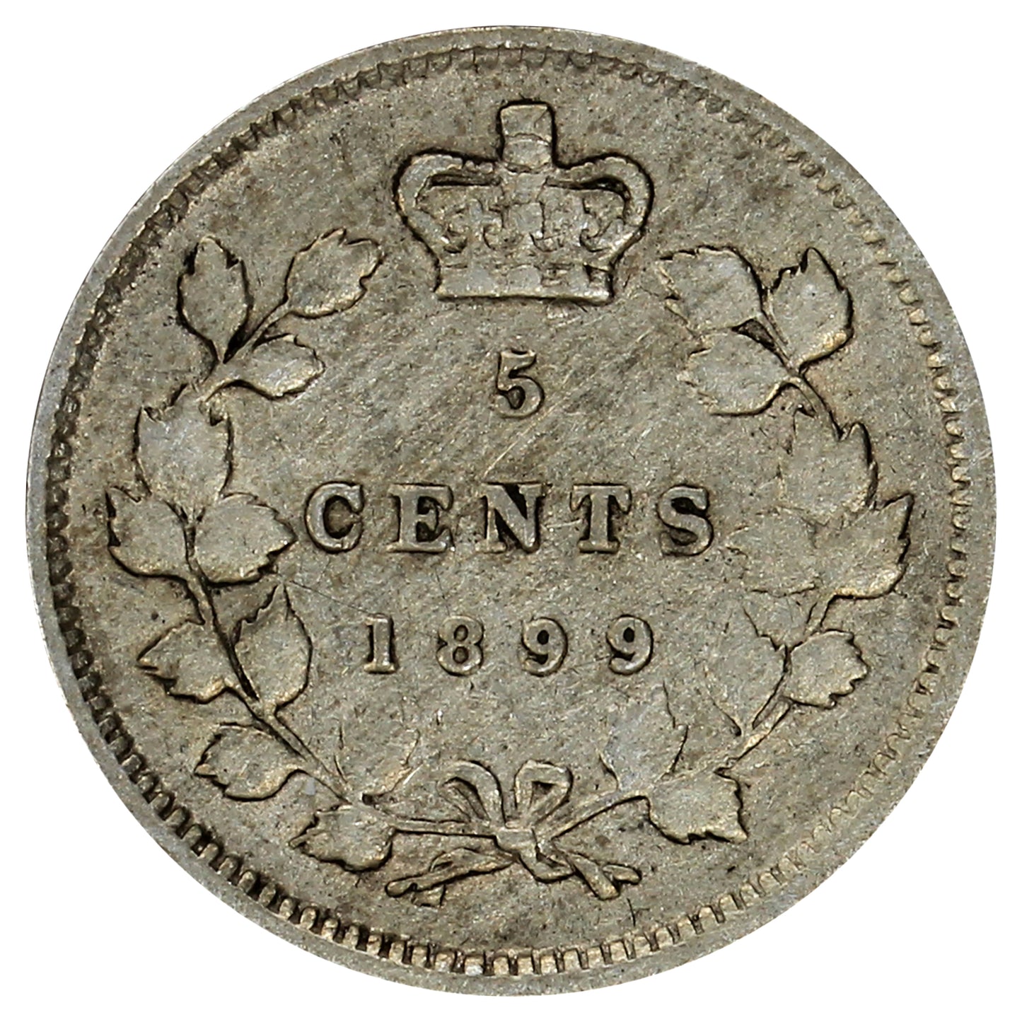 1899 Canada 5-cents Fine (F12) Scratched, marks, or impaired
