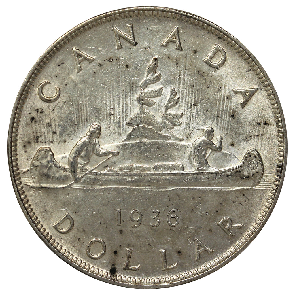 1936 Canada Dollar AU-UNC (AU55) Scratched, marks, or impaired