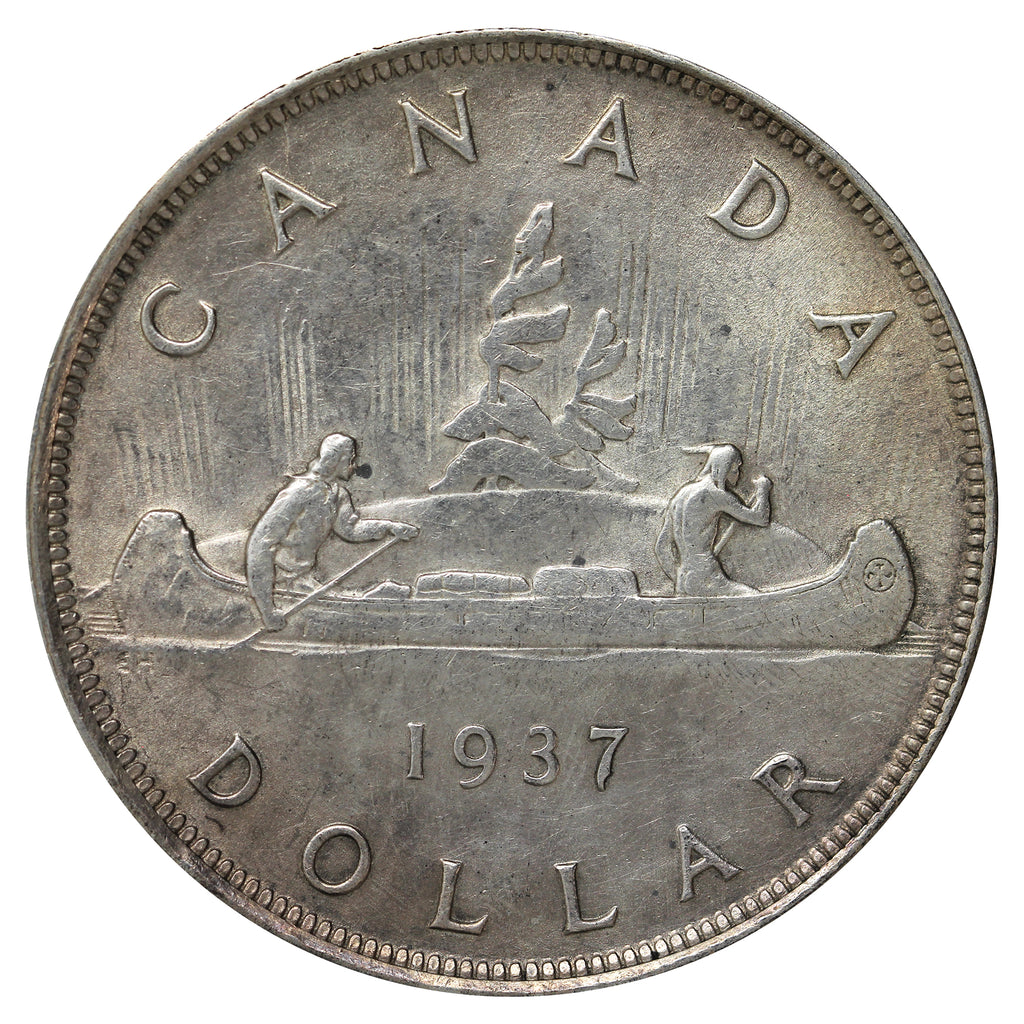 1937 Canada Dollar EF-AU (EF45) Scratched, marks, or impaired