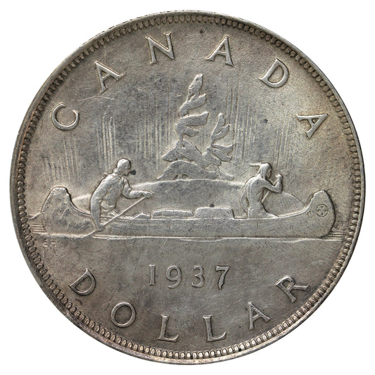 1937 Canada Dollar EF-AU (EF45) Scratched, marks, or impaired