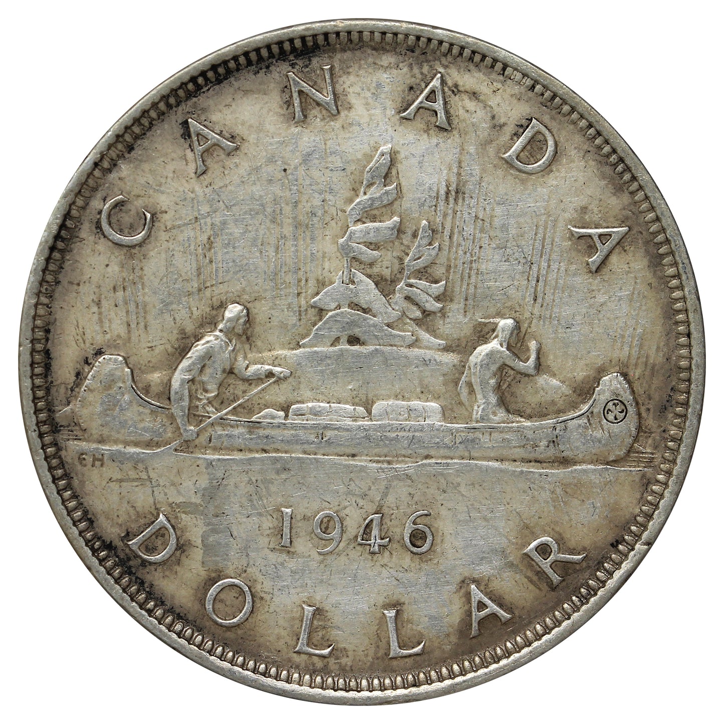 1946 Canada Dollar Extra Fine (EF40) Scratched, marks, or impaired