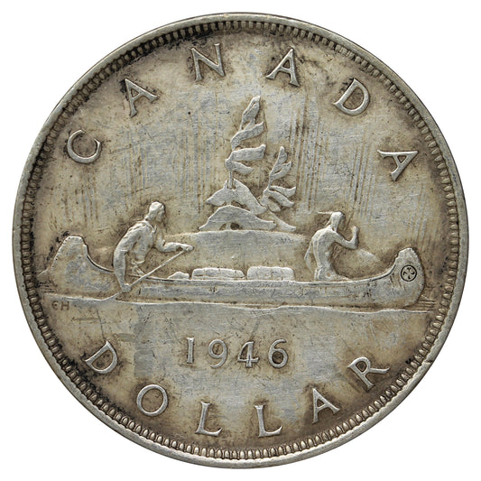 1946 Canada Dollar Extra Fine (EF40) Scratched, marks, or impaired