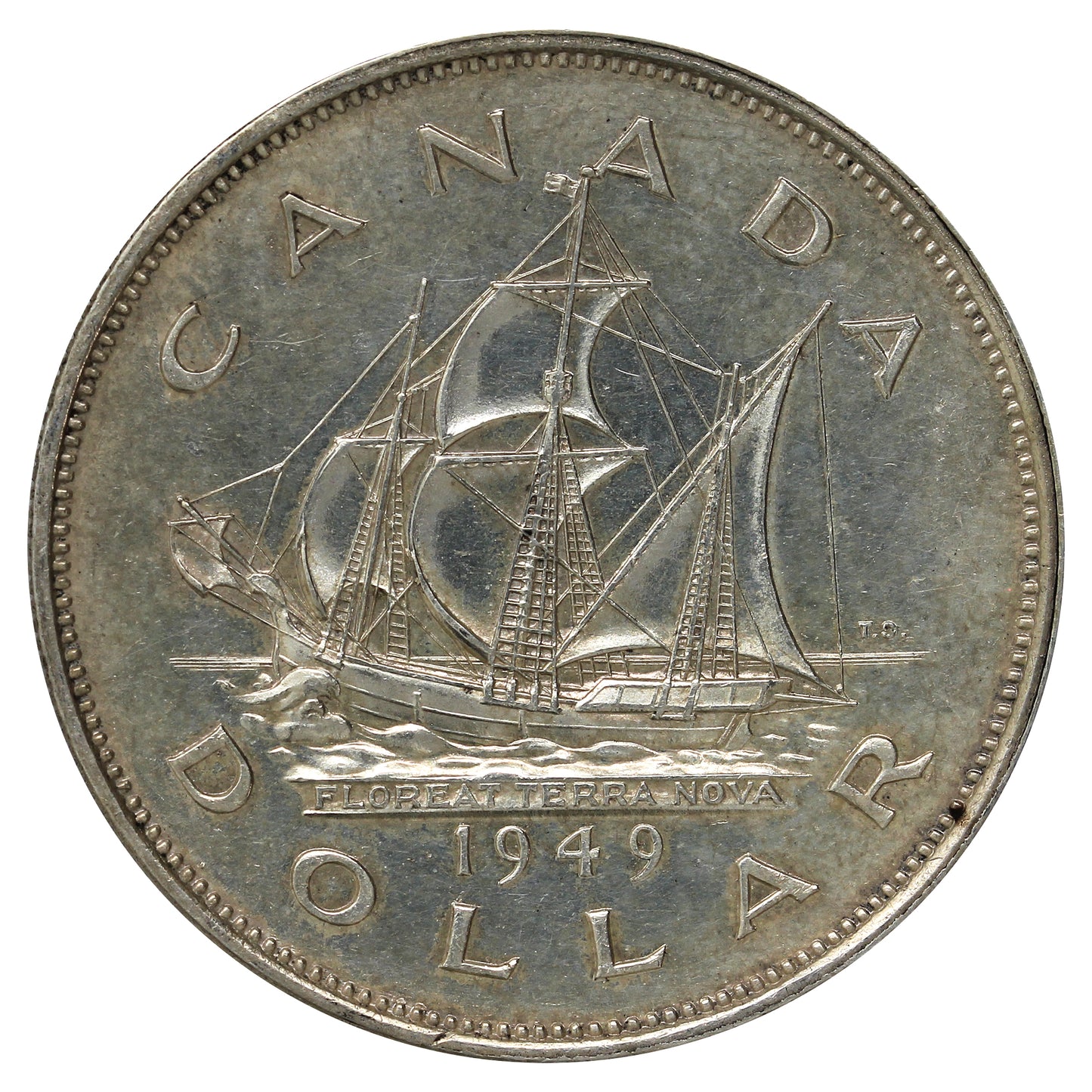 1949 Canada Dollar Brilliant Uncirculated (BU63) Scratched, marks, or impaired