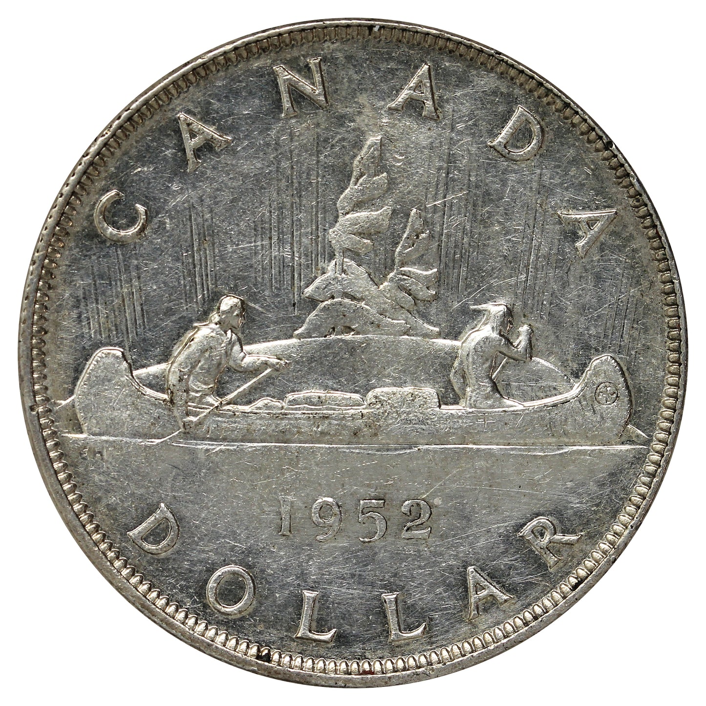 1952 NWL Canada Dollar Extra Fine (EF40) Scratched, marks, or impaired