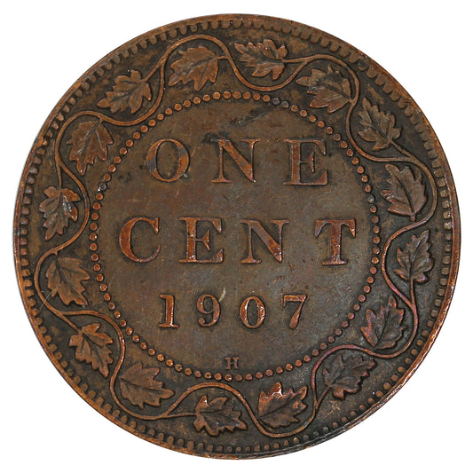 1907H Canada 1-cent Extra Fine (EF40) Scratched, marks, or impaired