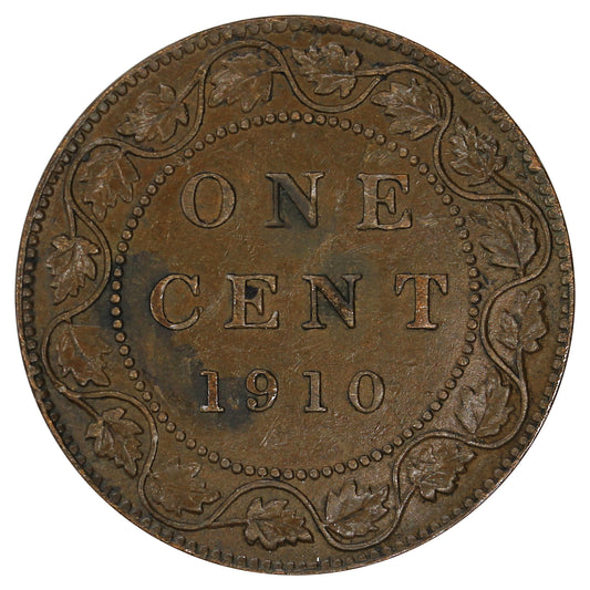 1910 Canada 1-cent Very Fine (VF20) Scratched, marks, or impaired