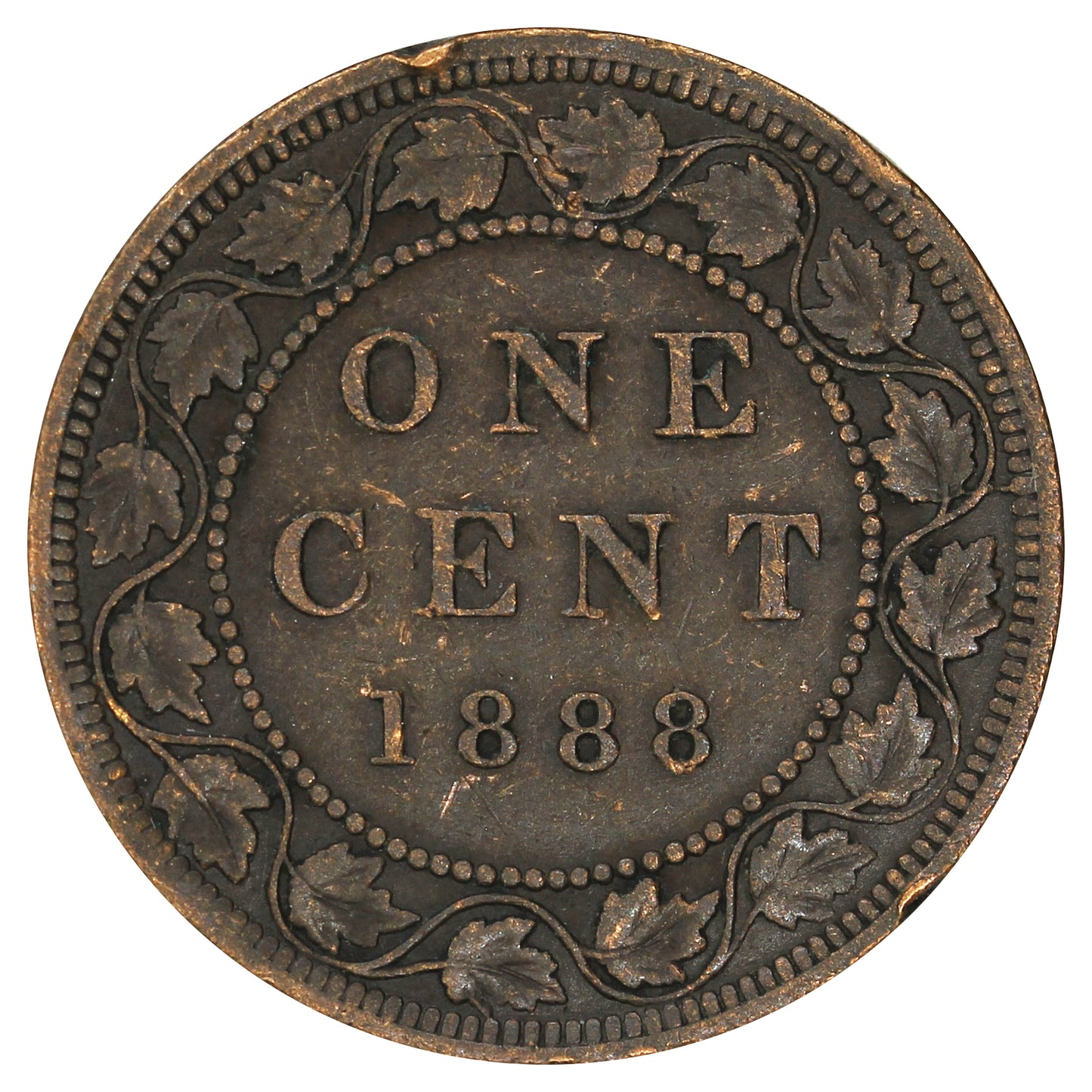 1888 Canada 1-cent Very Fine (VF20) Scratched, marks, or impaired