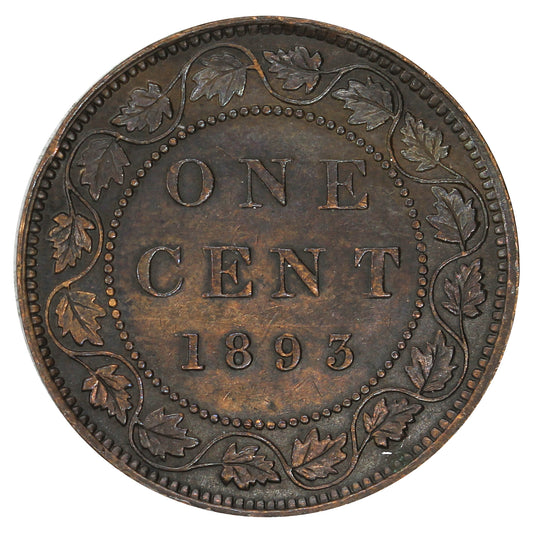 1893 Canada 1-cent Extra Fine (EF40) Scratched, marks, or impaired