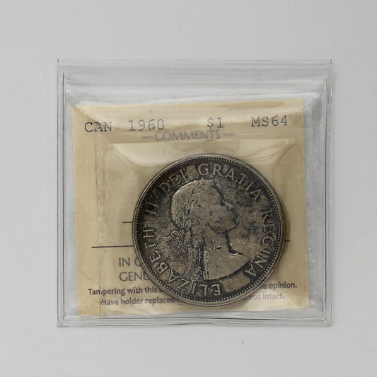 1960 Canada Dollar ICCS Certified MS64 (Toned)