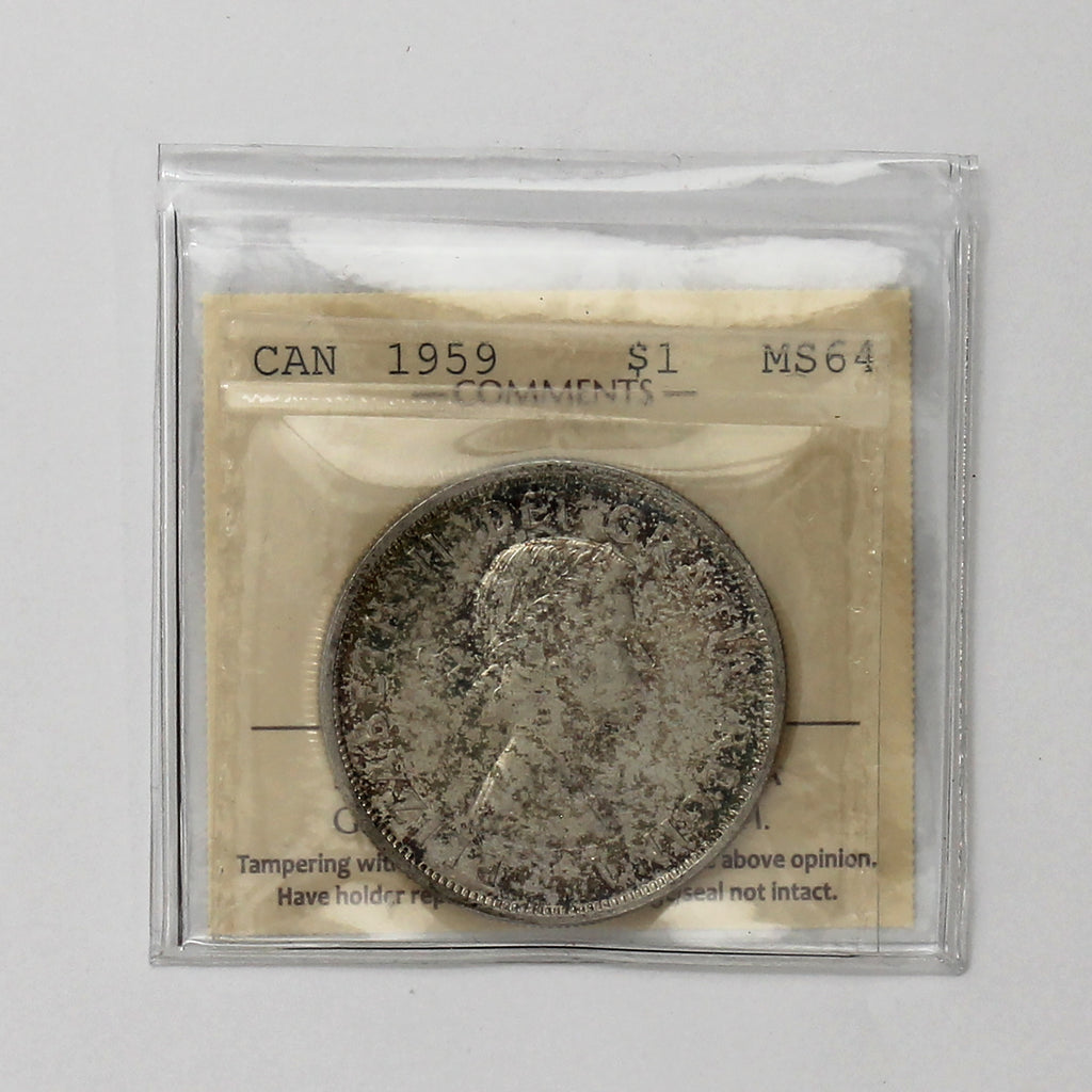 1959 Canada Dollar ICCS Certified MS64 (Toned)