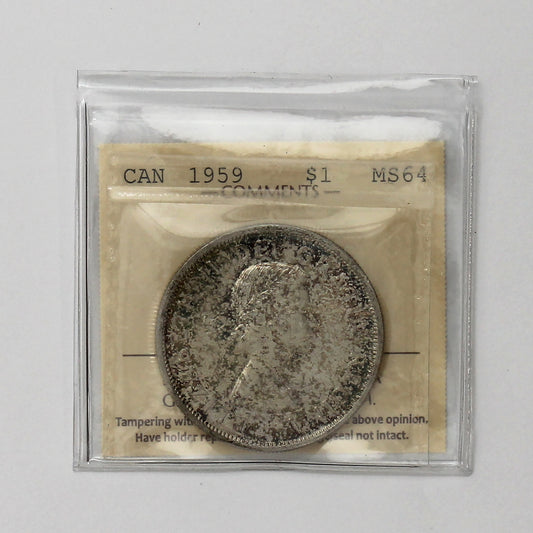 1959 Canada Dollar ICCS Certified MS64 (Toned)