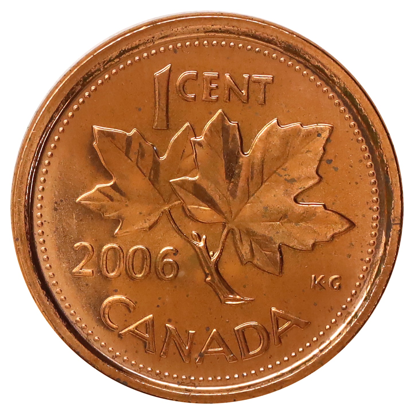 2006P Magnetic Canada 1-cent Brilliant Uncirculated (MS63) Scratched, marks, or impaired