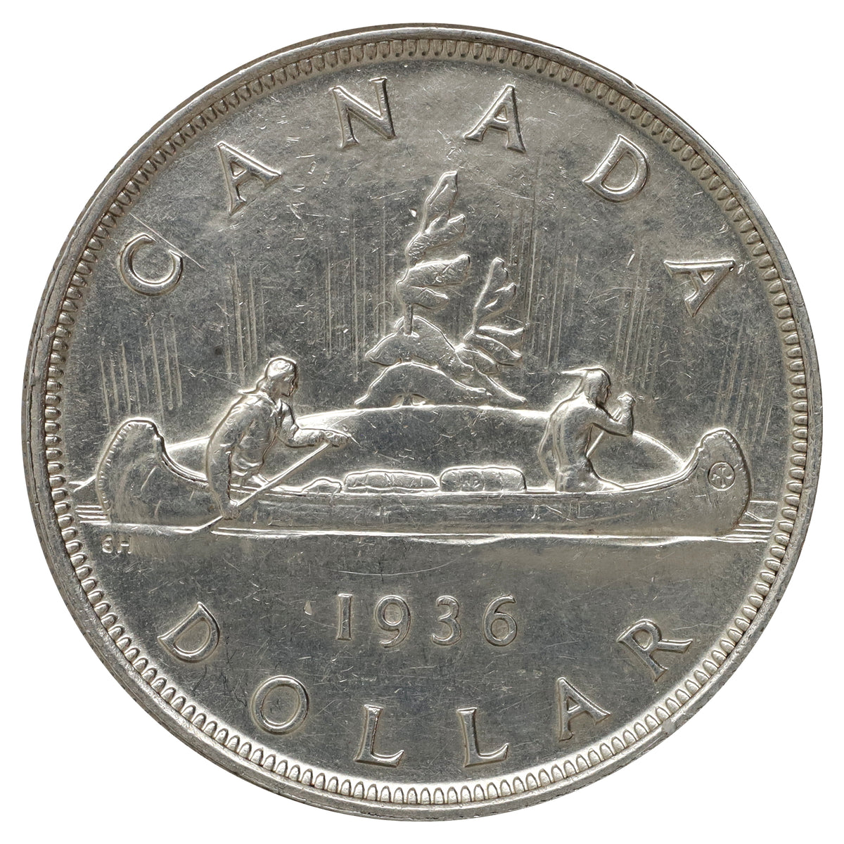 1936 Canada Dollar EF-AU (EF45) Scratched, marks, or impaired