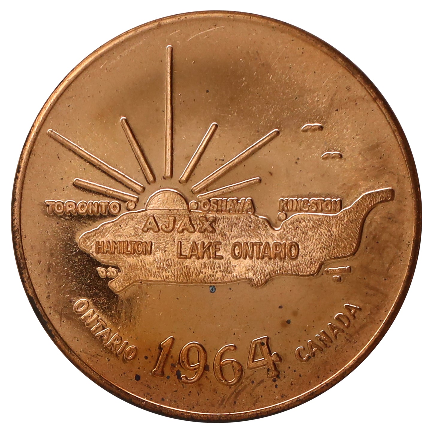 1964 Ajax, ON, Industrial Commission Copper Token (Toned)