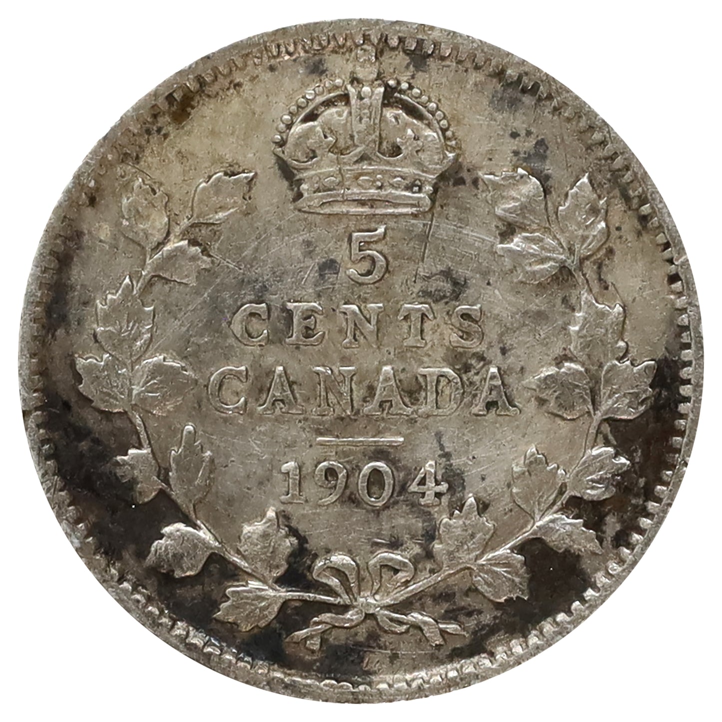 1904 Canada 5-cents VG-F (VG10) Scratched, marks, or impaired