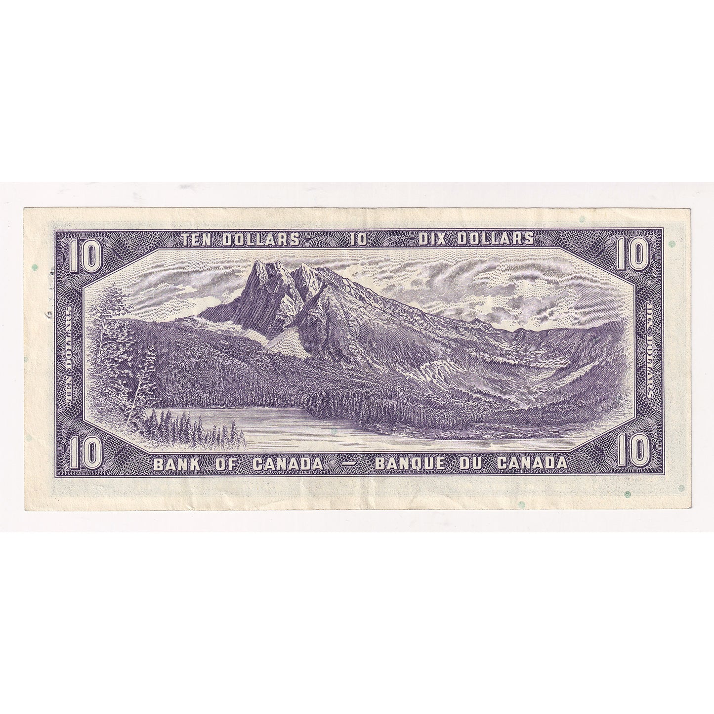 BC-40b 1954 Canada $10 Beattie-Rasminsky, VF-EF (VF30) Tears, holes, or damaged