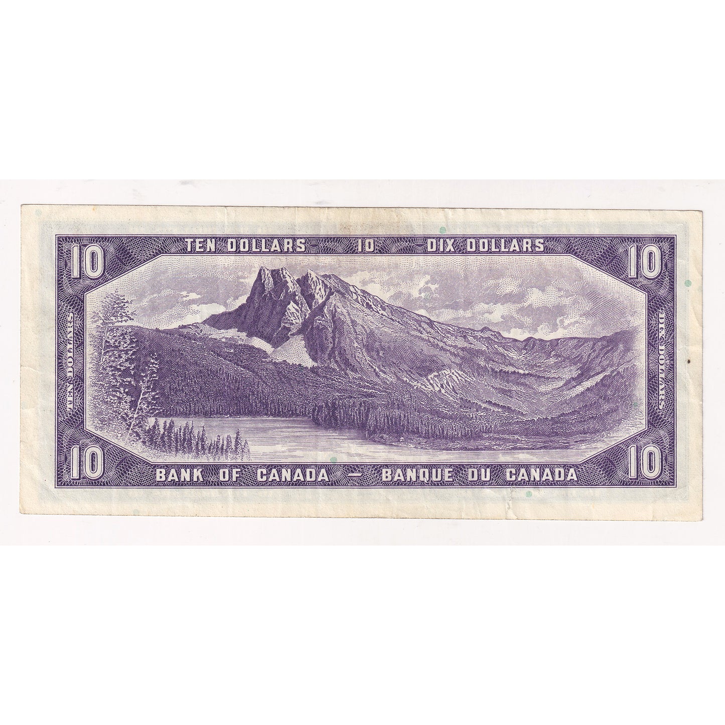 BC-40b 1954 Canada $10 Beattie-Rasminsky, Very Fine (VF20) Tears, holes, or damaged